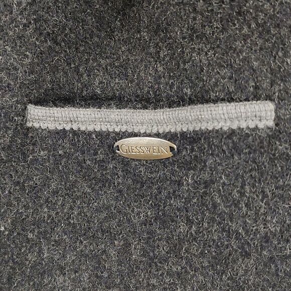 Giesswein Charcoal Gray Pure New Wool Jacket Blazer Silver Coin Buttons Vintage - Picture 6 of 14